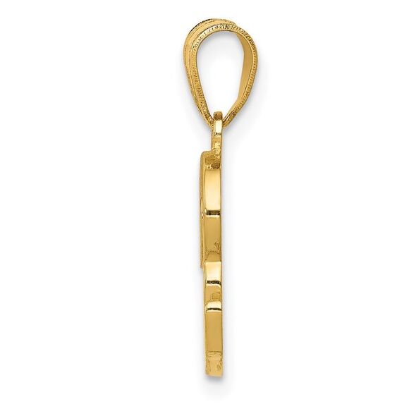 14k Yellow Gold, Mimi Collection, Small Script Initial R Pendant - Picture 2 of 5